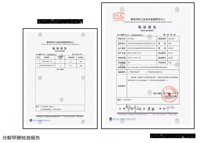 分解甲醛检测报告